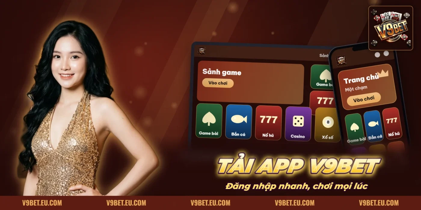 Giao diện ứng dụng V9BET trên điện thoại